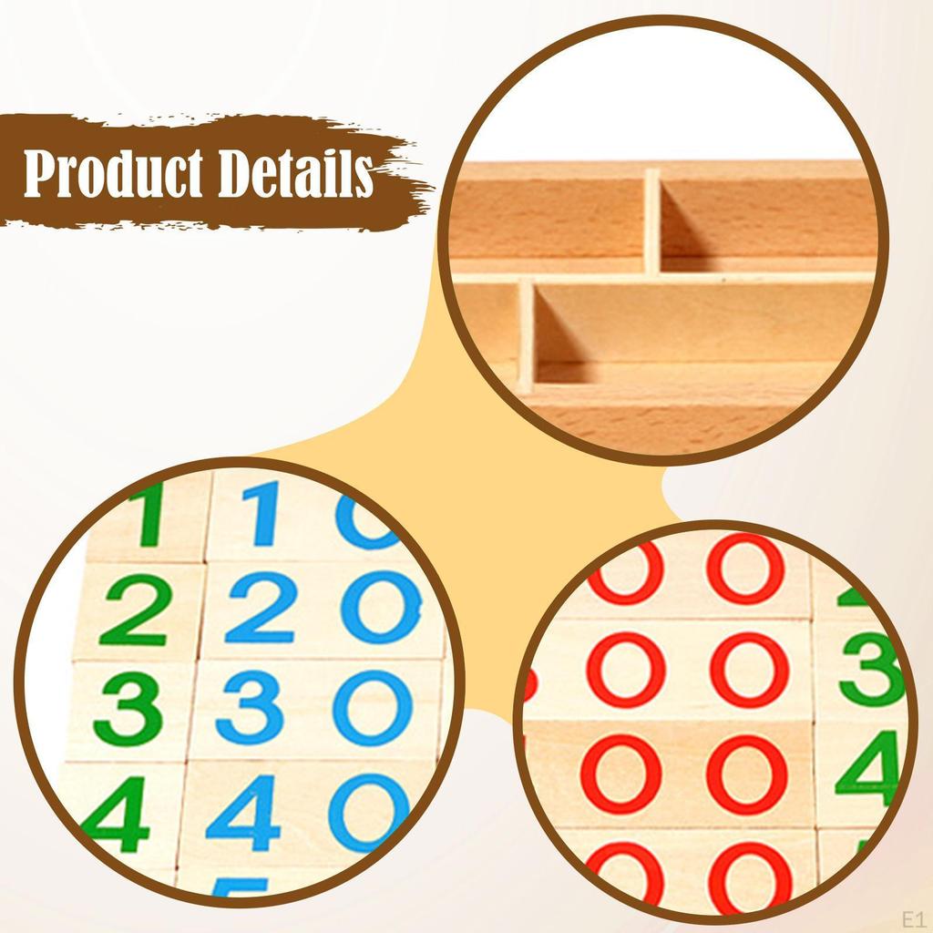 Number Cards Mathematics Teaching Aids Counting Toys Learning Toy with Box Education for 3 -7