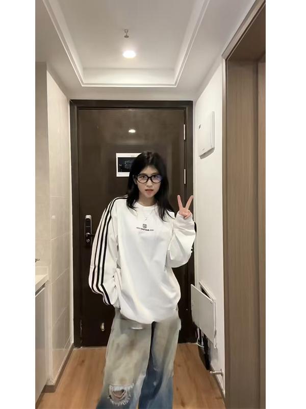 Retro Chic Women's Striped Long-Sleeve Tee - Casual Spring/Autumn Wear