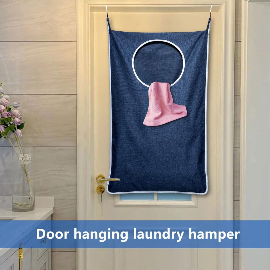 Durable Foldable Laundry Basket Wall Mounted Dirty Clothes Organizer Large Capacity Storage Bag Home Organization Tool