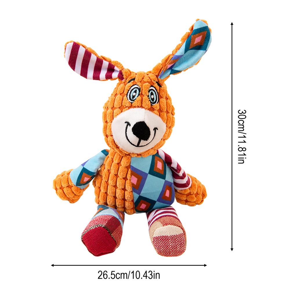Durable Squeaky Dog Toy Fox Shaped Plush Puppy Chew Interactive Pet Gift for Small To Medium Dogs