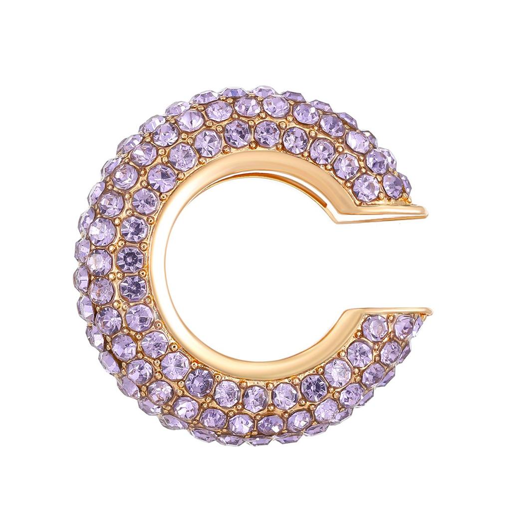 European & American Popular C-shaped Rhinestone Ear Cuff Earrings, No Piercing Needed for Women