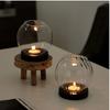 Glass Candlesticks Transparent Round Tealight Retro Candle Holder  Dinner Table Decoration