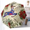1pc Deer Floral Automatic Open/close Umbrella, 8-Rib Sturdy Structure, Portable Travel Umbrella, Parties, Everyday Use, Outdoor Accessory, A