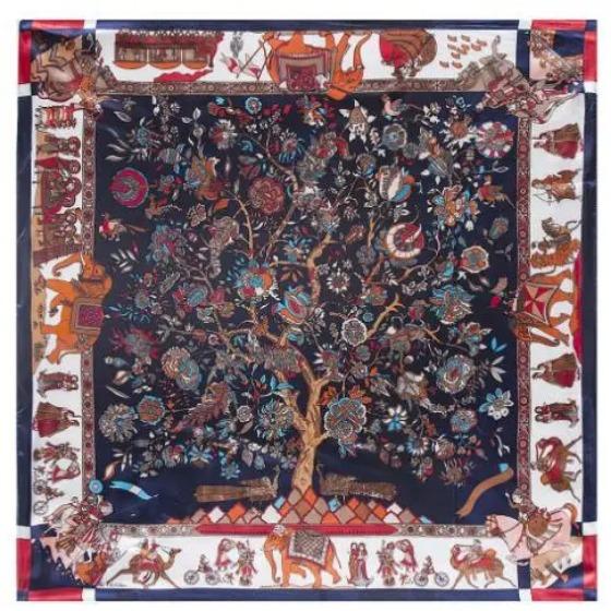 New Oil Painting Floral Print Women Silk Scarf Large Square Scarves Female Bandana Fashion Ladies Hijab Kerchief Scarves