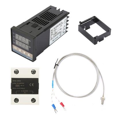 Kits Régulateur de Température PID Numérique AC 0‑400 celsius + SSR 25A + Thermocouple Type K M6 1m