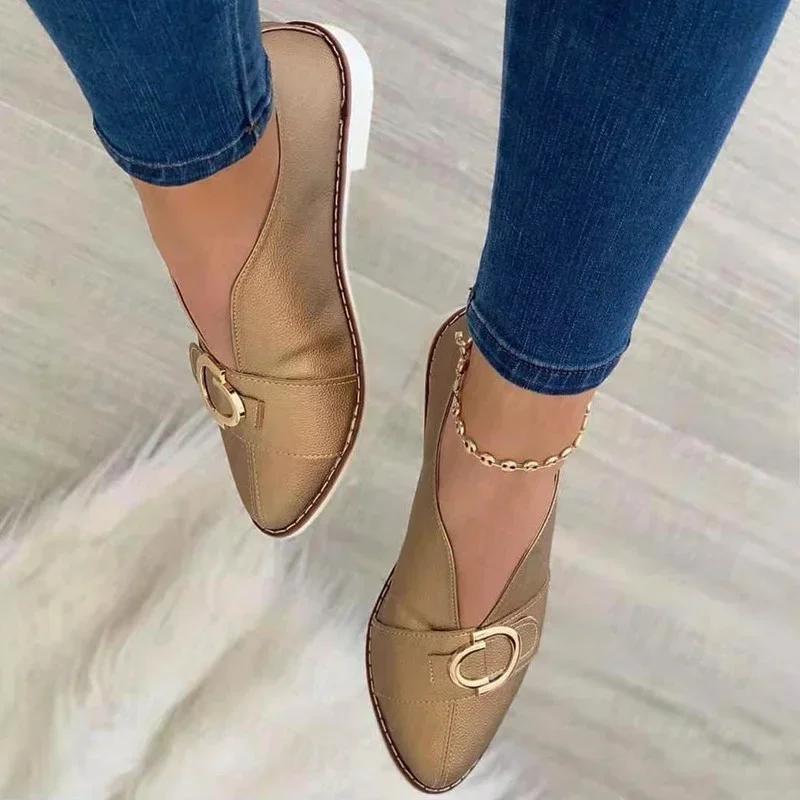 Shoes Women Designer Plus Size Pointed Toe Shallow Sandals Autumn 2024 New Soft Flats Loafers Sport Dress Mujer Zapatos