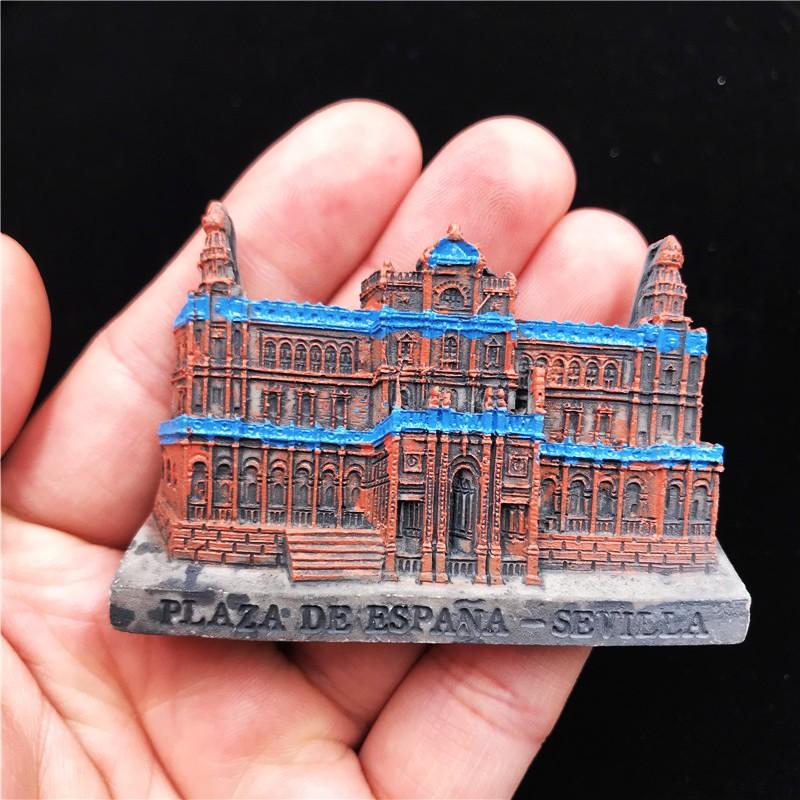 Kühlschrankmagnet mit Spanien-Land-Souvenir, Madrid, Barcelona, Magnetmagnete für den Kühlschrank, Kunstharz, bemalt, dekoratives Kunsthandwerk
