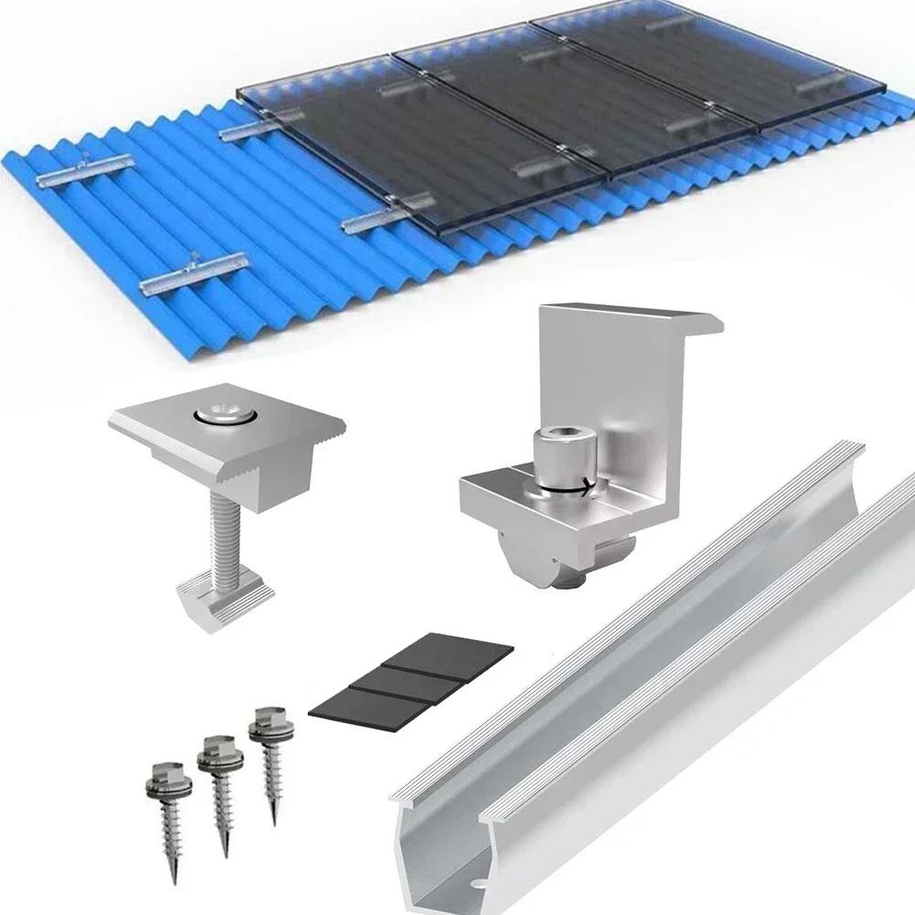 2/4 Set 30/35mm Staffa in Alluminio per Moduli Pannelli Solari Binario trapezoidale Per Staffa di Montaggio Fotovoltaico Solare PV