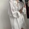 Ladies' Shirt Lazy Wind Drape White Shirt Female Simple Commuter Solid Color Shirt Niche Loose Long-sleeved Blouse Temperament Elegant Fashion Top