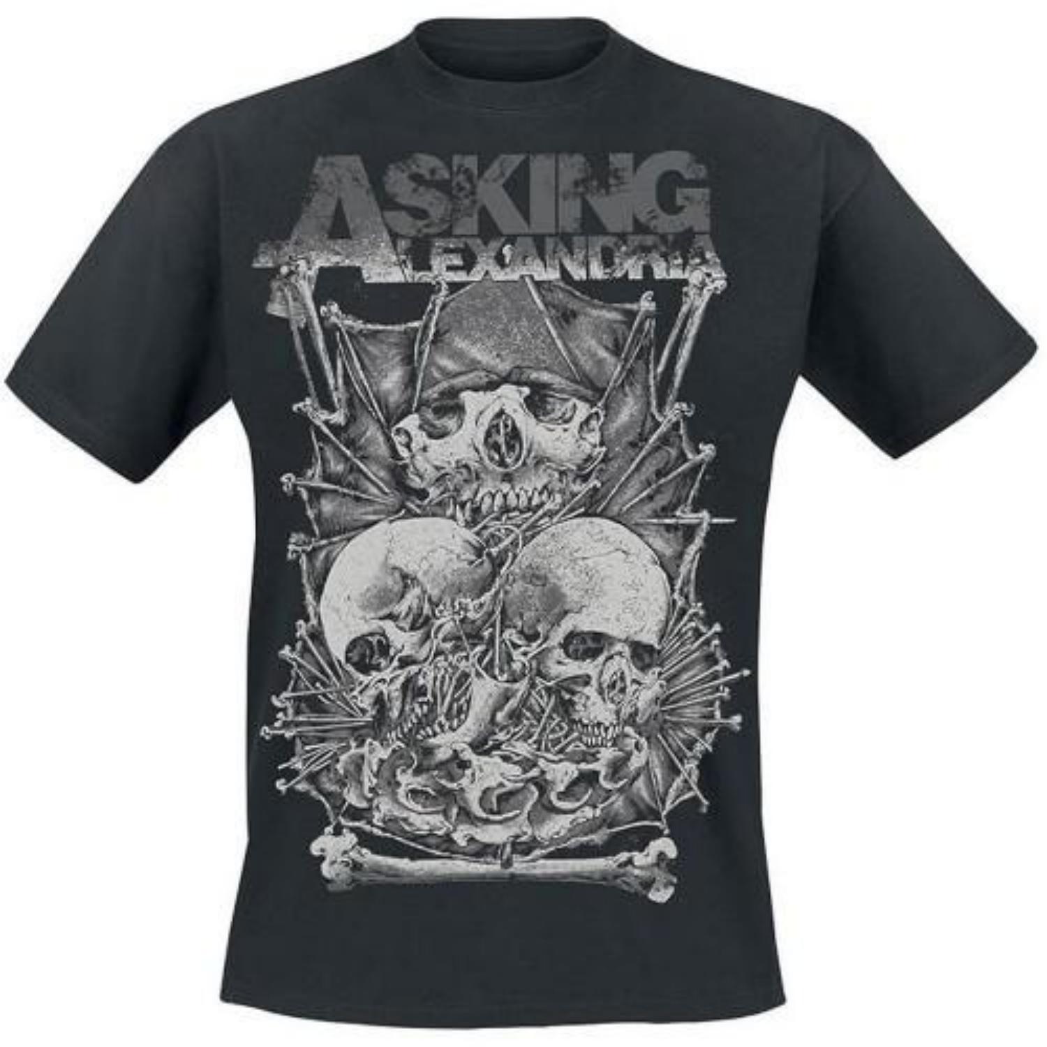 Asking Alexandria Unisex Adult Skull Stack T-Shirt S чёрный