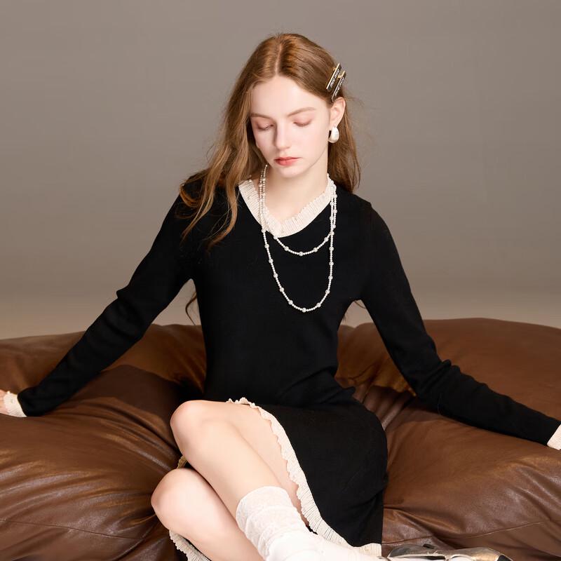 

Sancai Winter Lace V-Neck A-Line Knit Dress L 165/88A