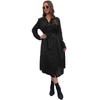 Autumn and winter elegant commuter style shirt collar black dress long dress