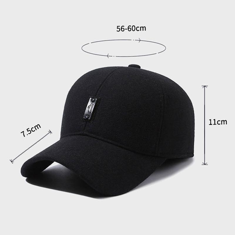 Autumn Winter Middle-Aged Baseball Cap Men's Cotton Cap Thick Ear Protection Cap Peak Cap