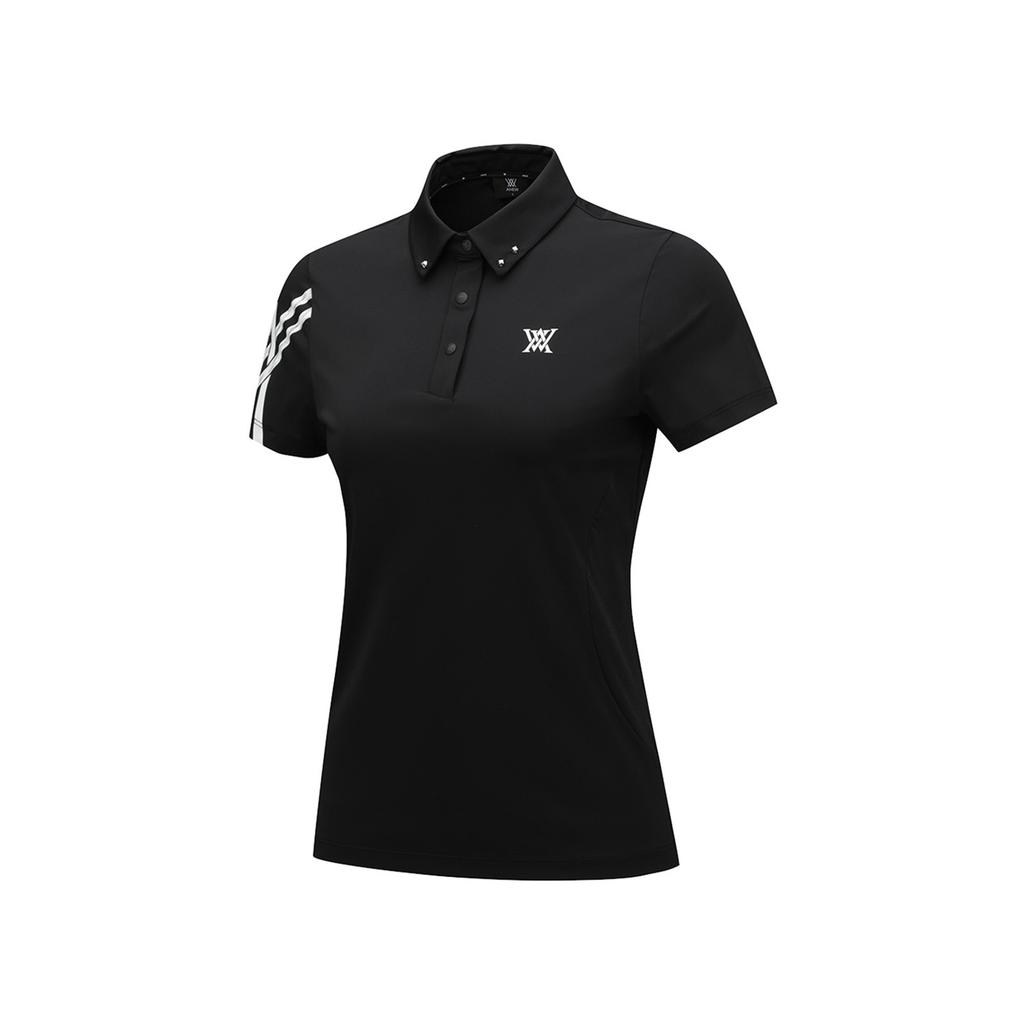ANEW GOLF Women Sm Logo Point Short T-Shirt_Bk