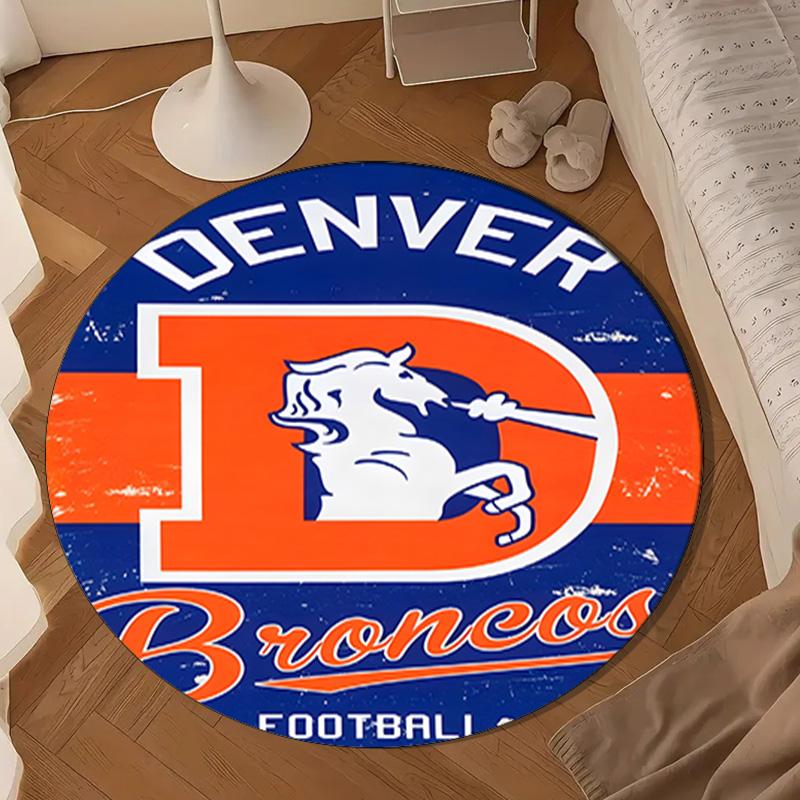 Denver Broncos Logo Round Mat, Anti-slip Circle Carpet Chair Rug For livingroom,Bedroom, Doormat Home Decor Gift Christmas Gifts