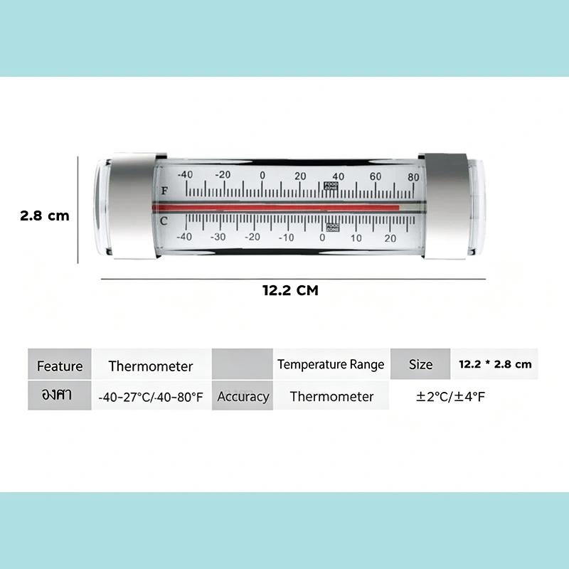 Gefrierschrank Kühlschrank Thermometer Lebensmittelecht Edelstahl Quecksilberfrei mit Clip zum Aufhängen für Küche Restaurant Gebrauch