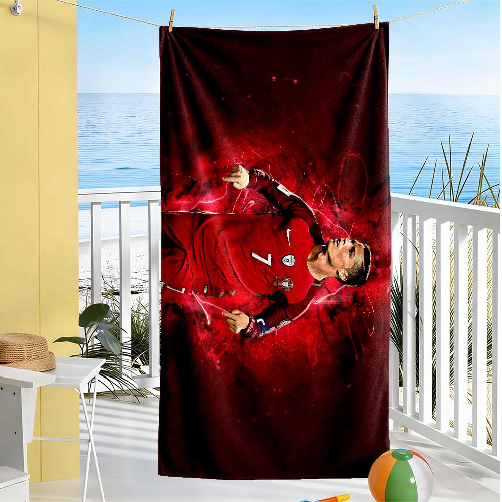 Ronaldo Celebrates Goal Beach Towel Super Soft & Absorbent Comfortable Lightweight Suitable for Swimming, Gym, Camping, Yoga Vacation