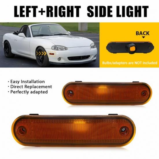 Pair Side Front Amber for Housings Light 1990-2005 MX-5 Mazda NA01515FXA Miata