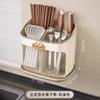 Wall-Mounted Plastic Chopstick Holder With Drainage Rack Kitchen Countertop Or Cabinet Modern Minimalist Storage Organizer