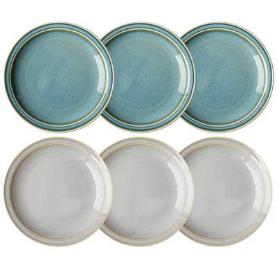 Small Plate Set Basic 16cm Serving Plate Set of 6 Made In Japan Mino Ware [Dolce Duo] (stylish Plate) CG-1709