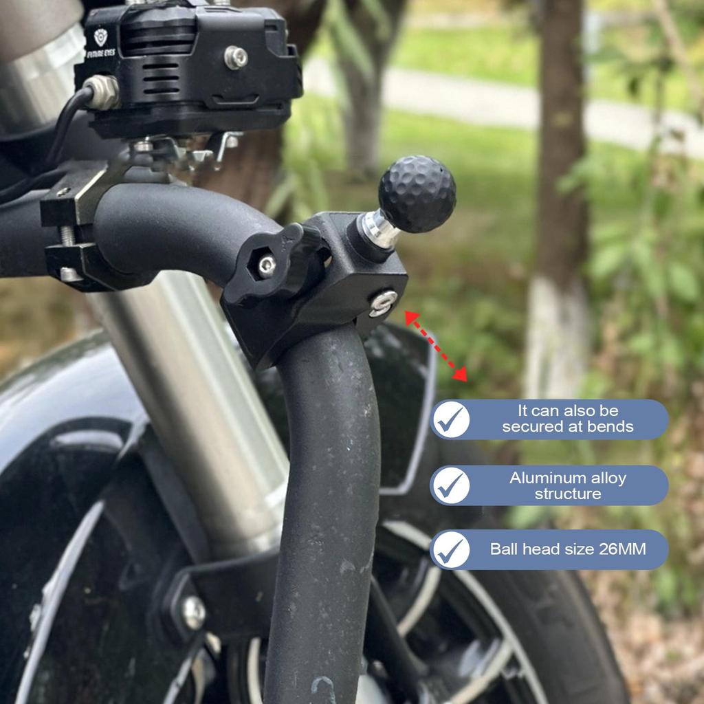 Action Camera Mount Aluminum Alloy Strong Clamp Ball Head Motorcycle Bracket Clip Ball Head Accessories Sports Camera Fixed Base