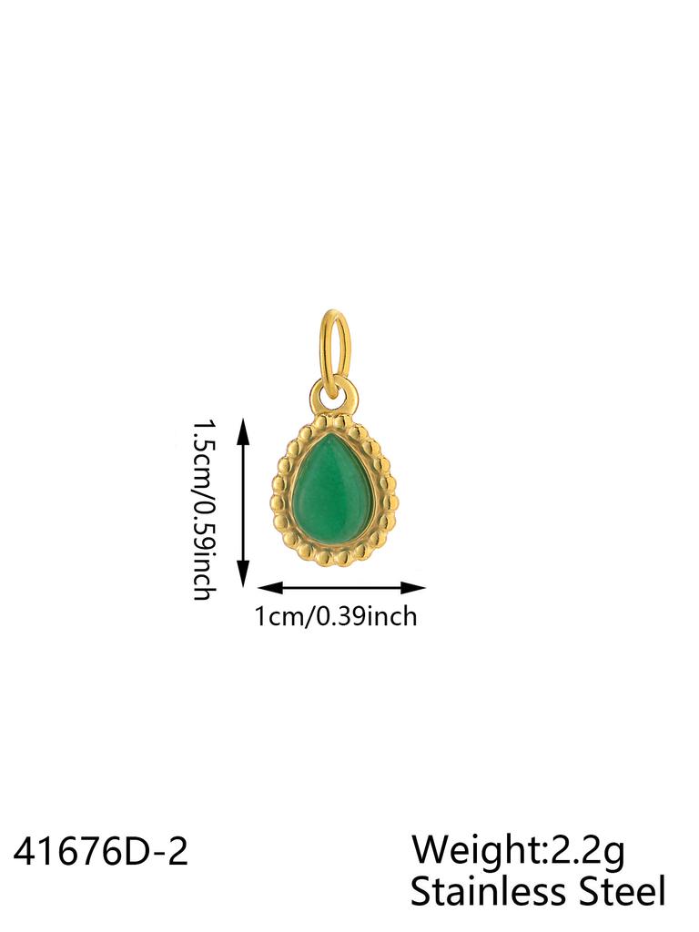 CARLIDANA Bohemian Gold Plated Stainless Steel Water Drop Shaped Natural Stone Pendant Fashion Charms Pendant for Jewelry