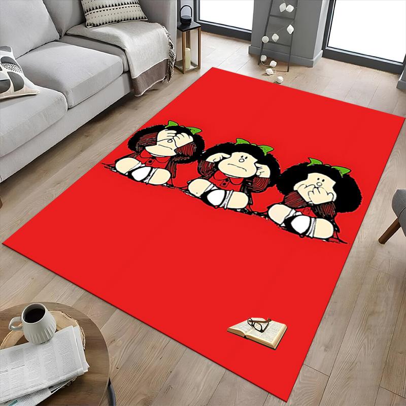 1pc Mafaldas Adventures Comics Carpet for Playroom Bedroom Living Room Sofa Home Decor,kids Game Area Rug Non-slip Floor Mat Y73029