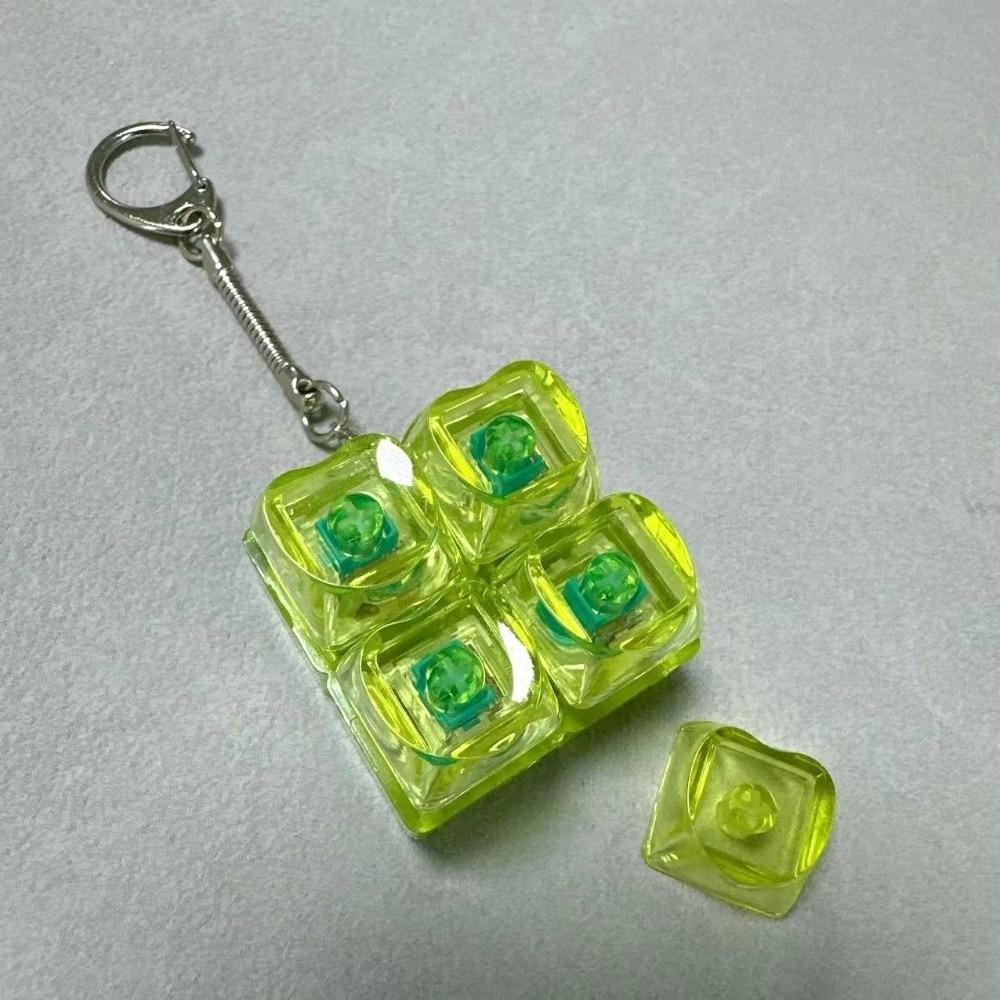 New 2/3/4 Keys Keyboard Keychain Key Button Pass The Time Finger Transparent Stress Relief Clicker