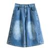 DIMANAF 2026 Neue Damen Jeans Hosen in Übergröße Denim Baumwolle Locker Lässig Elastische Taille Mode Damen Shorts Kleidung Sommer