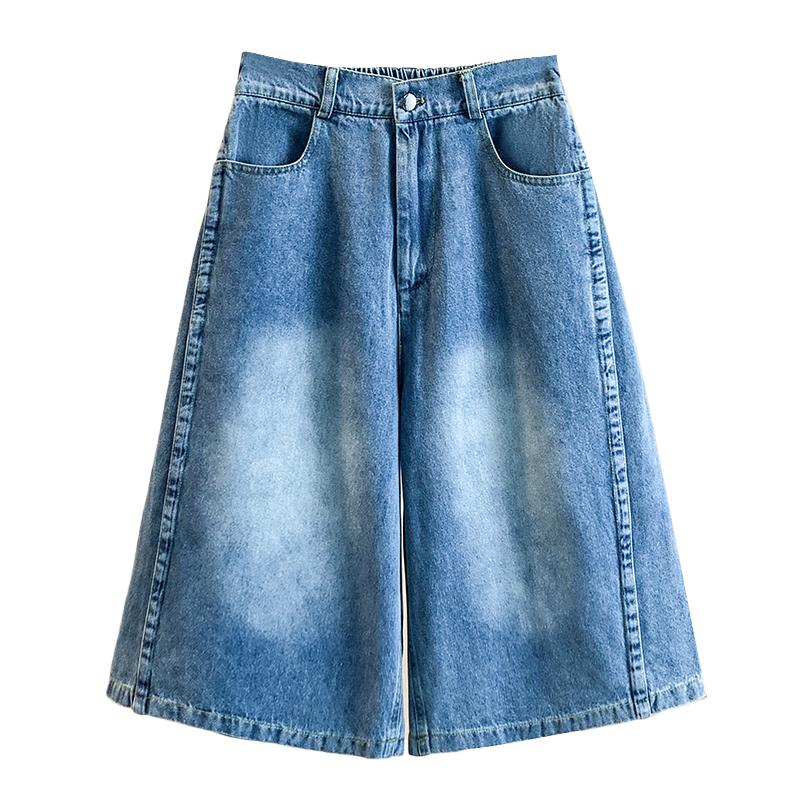 DIMANAF 2026 Neue Damen Jeans Hosen in Übergröße Denim Baumwolle Locker Lässig Elastische Taille Mode Damen Shorts Kleidung Sommer