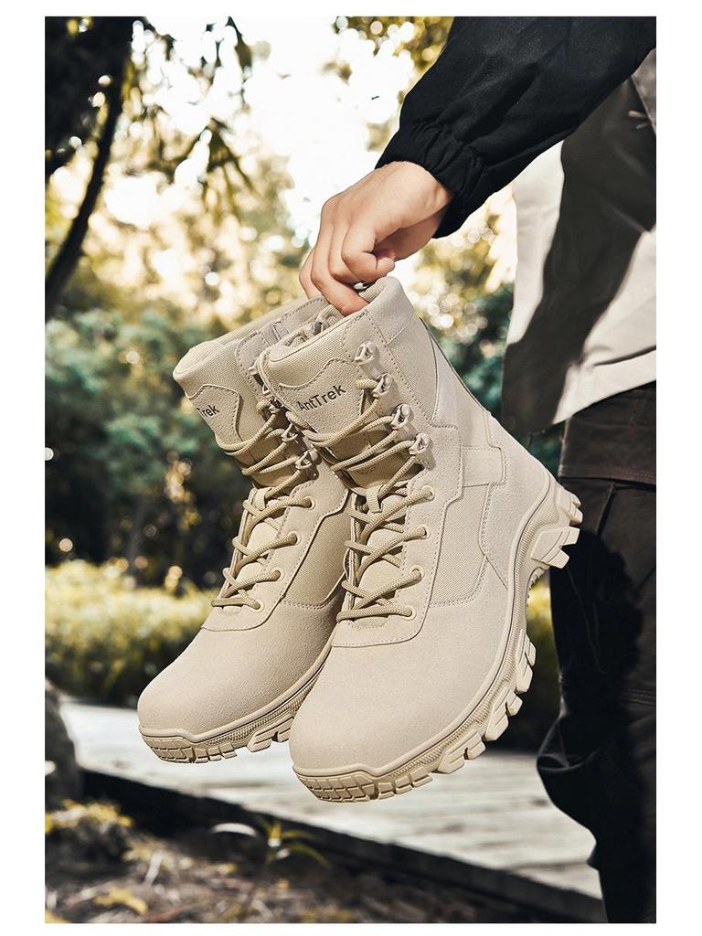 Men's Tactical Combat Desert Hiking Boots – High-Top Military Outdoor Footwear