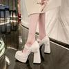 Fashion Women's Shoes 2024 Hot Sale Buckle Strap Women's High Heels Fashion Square Toe Dress Pumps Women Brand Solid Mary Jane Shoes
