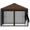Garden Pavilion with Side Walls 3 X 3 M Brown