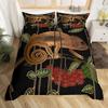 Lizard Warm Comforter Cover for Tens, Reptile Soft Duvet Cover Twin Sized Dimensions, Bohemian Paisley Batik Beding Set Exotic Animal Comfortable
