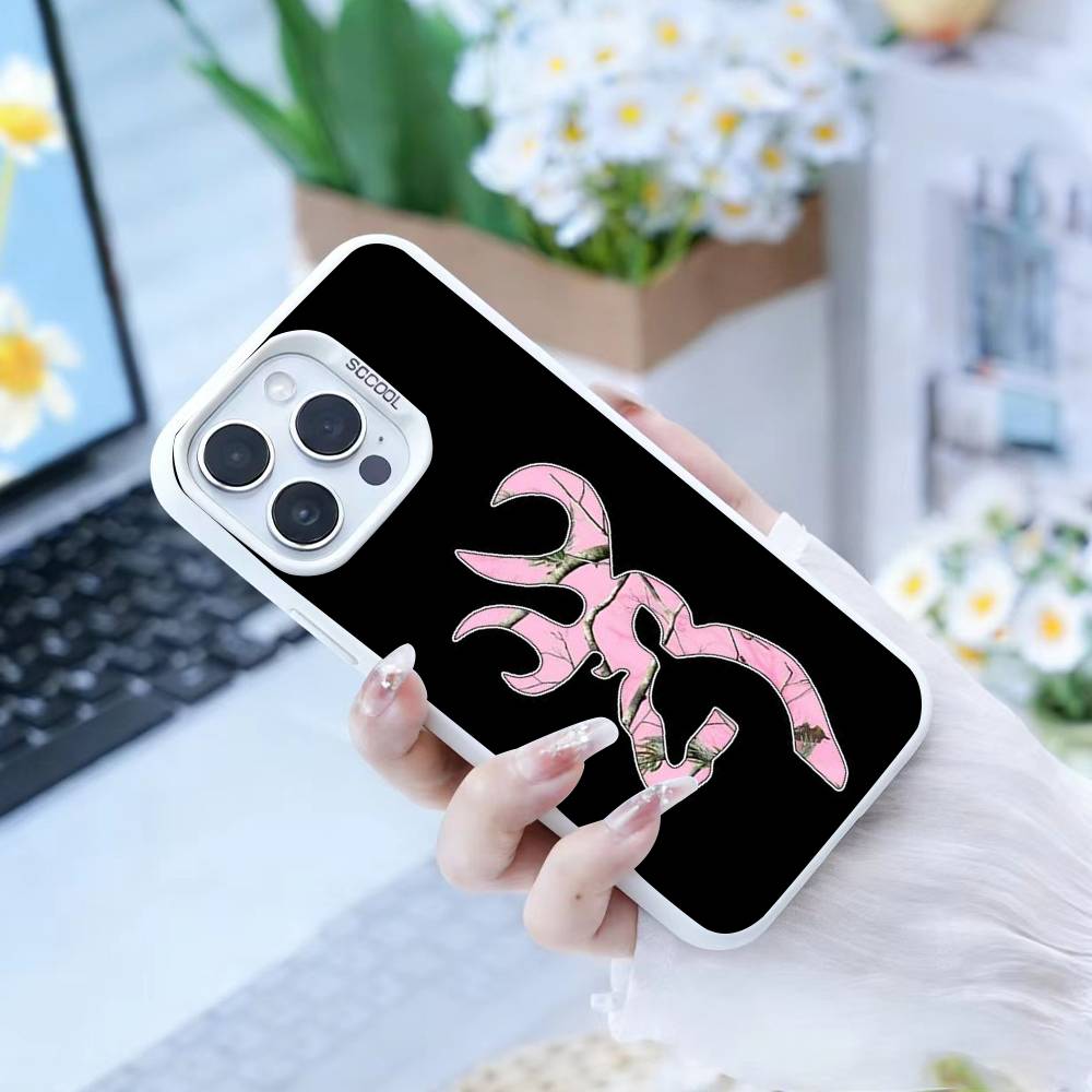 Deer Hunting Camo Phone Case For iPhone17, 16,15,14,13,12 Pro Max white Candy Matte Shockproof Cover