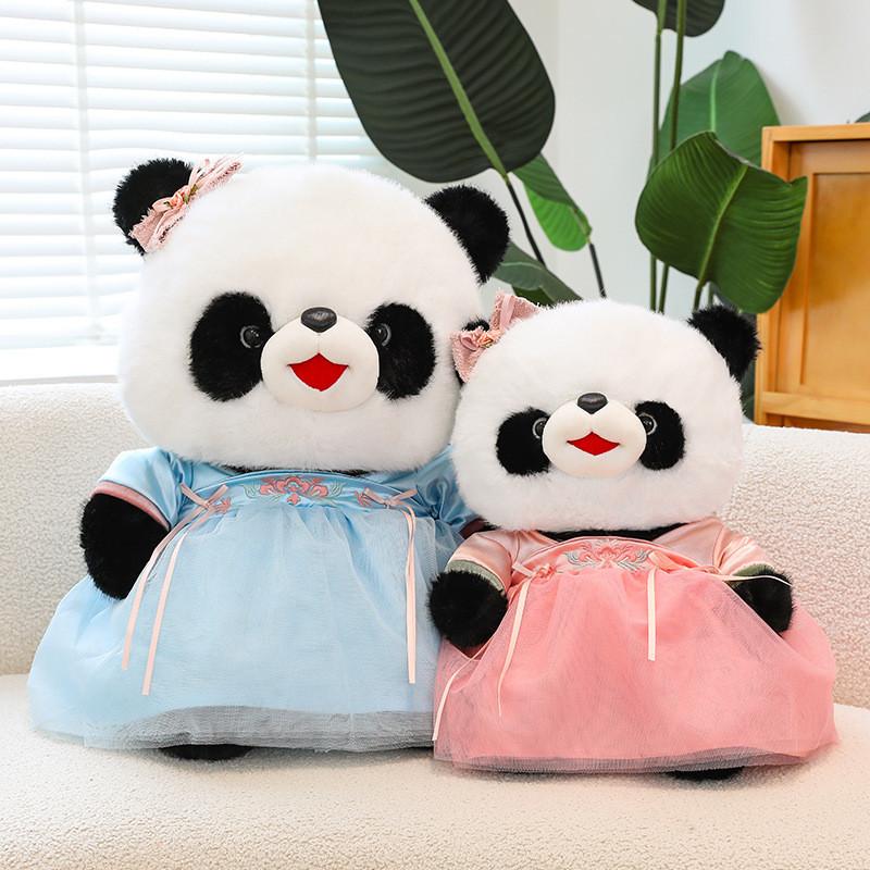 Adorable Large Panda Plush Toy With Chinese Style Hanfu Design For Birthday Gifts And Cuddling Comfort