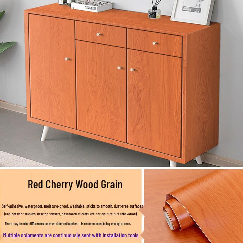 Verdickte selbstklebende Tapete mit Holzmaserung: Wasserfest, Ölfest Schreibtisch- und Möbelrenovierung.