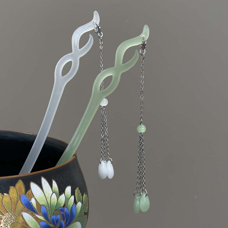 Chinese Style Acetic Acid Tassel Pearl Hair Stick for Women Traditional  Hair Stick Chopstick Chinese Hanfu Hair Accessories