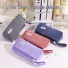Stylish Korean Corduroy Pencil Case - Large Capacity, Solid Color for Junior High Students