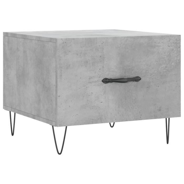 VidaXL Table basse gris béton 50x50x40 cm bois d'ingénierie 829388