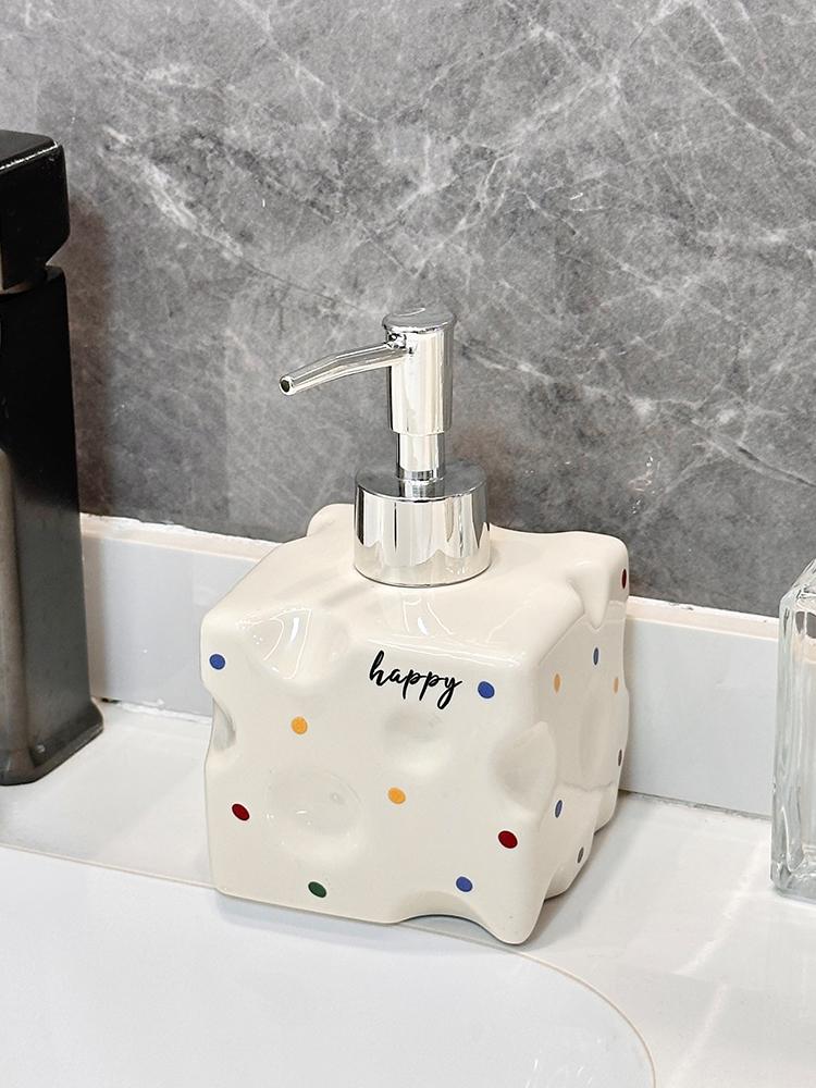 Cheese ceramic hand sanitizer bathroom shower gel bottled shampoo gel press bottle bathroom accessories soap dispenser