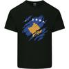 Zerrissene Flagge Kosovo Unisex Leichtes Baumwoll-T-Shirt