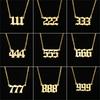Hiphop Number Pendant Necklace For Women Men Gold Sliver Color Count Choker