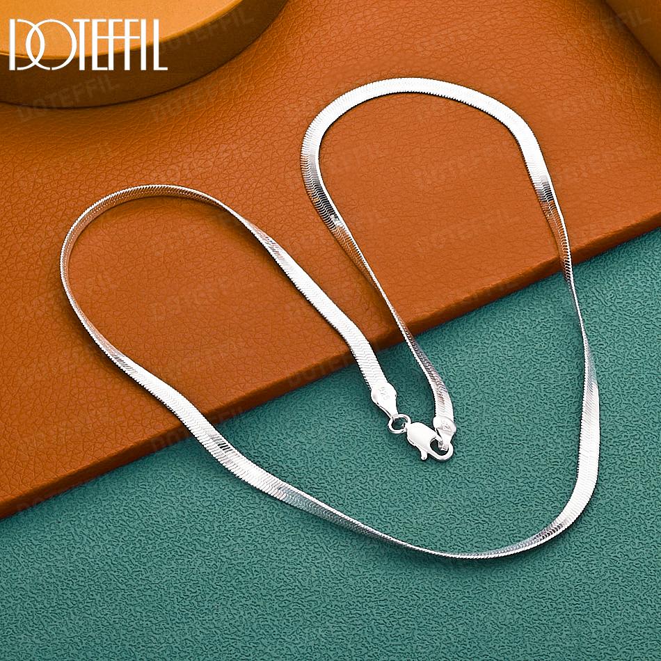 Colar de Prata Esterlina 925 18-24 polegadas 4mm Corrente Cobra Joias de Casamento