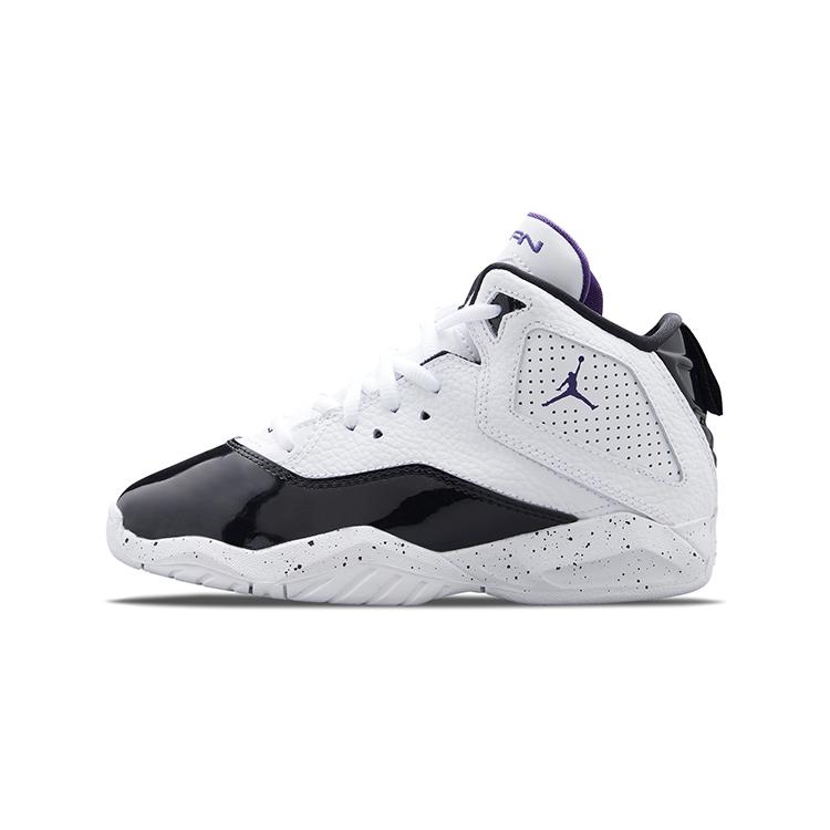 Jordan B Loyal Кожаные Амортизирующие Средние Детские Баскетбольные Кроссовки Белый Черный Детские CK1426-115 28