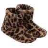 [mianshe] Leopard Print Room Shoes, Fluffy Room Boots, Warm Fleece Slippers, Unisex (Leopard Print, Size M, Up To 25cm)