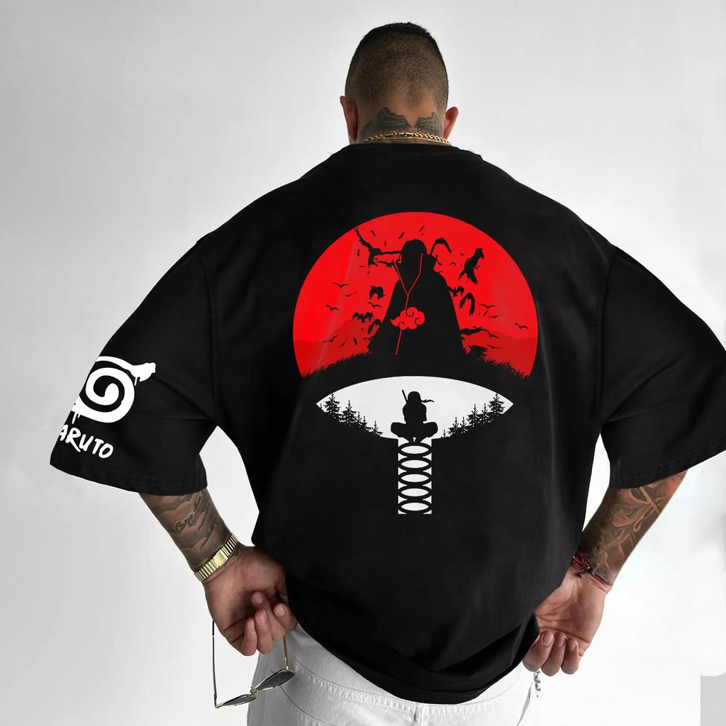 Naruto Anime Peripherie Herren 3D-Druck T-Shirt Kurzarm Atmungsaktiv Gut Bequem Mode Lässig Top