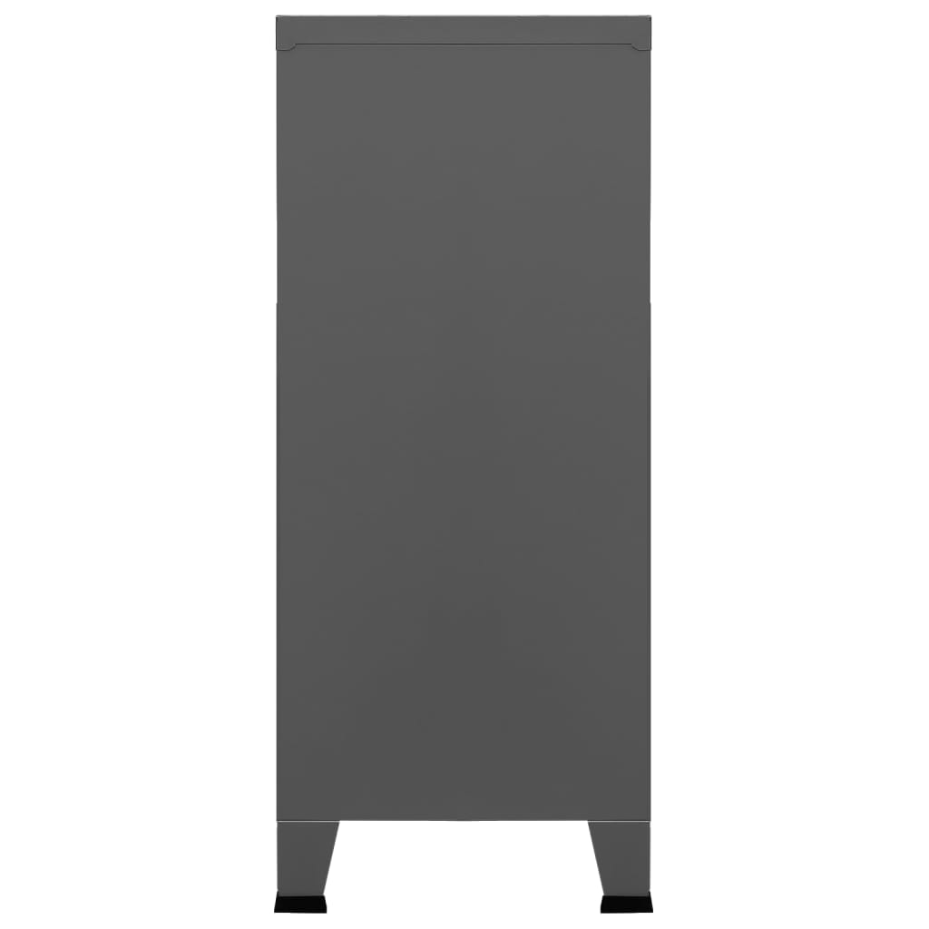 Storage Chest Industrial Style Anthracite 90 x 40 x 100 cm Steel
