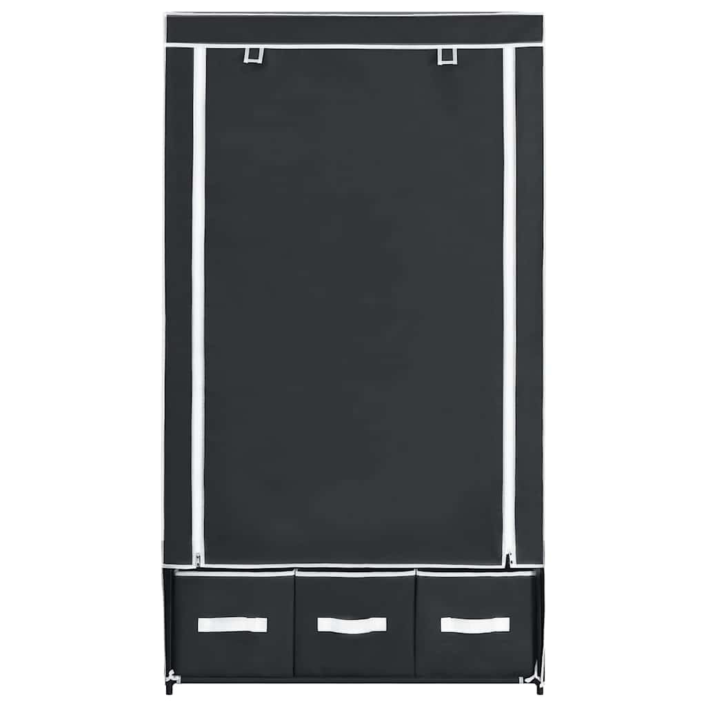 Wardrobe Black 87 x 49 x 159 cm Fabric