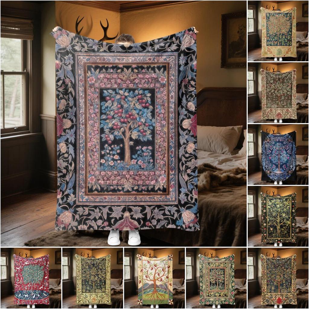 1pc Tree of Life in Medieval Belgium blanket, al season lightweigh Poster blanket home office outdoor nap multifunc Poster blanketional blanket